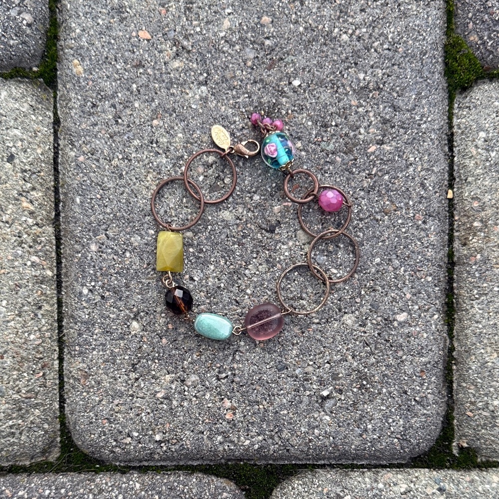 Circular Ring Multicolor Beaded Bracelet